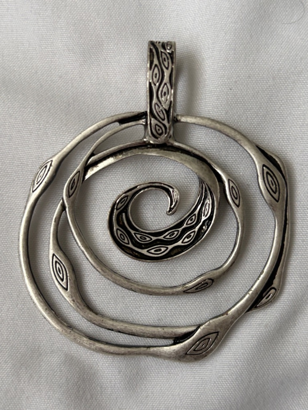 Silpada Silver Spiral Swirl Pendant Necklace